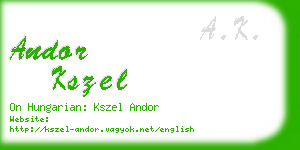 andor kszel business card